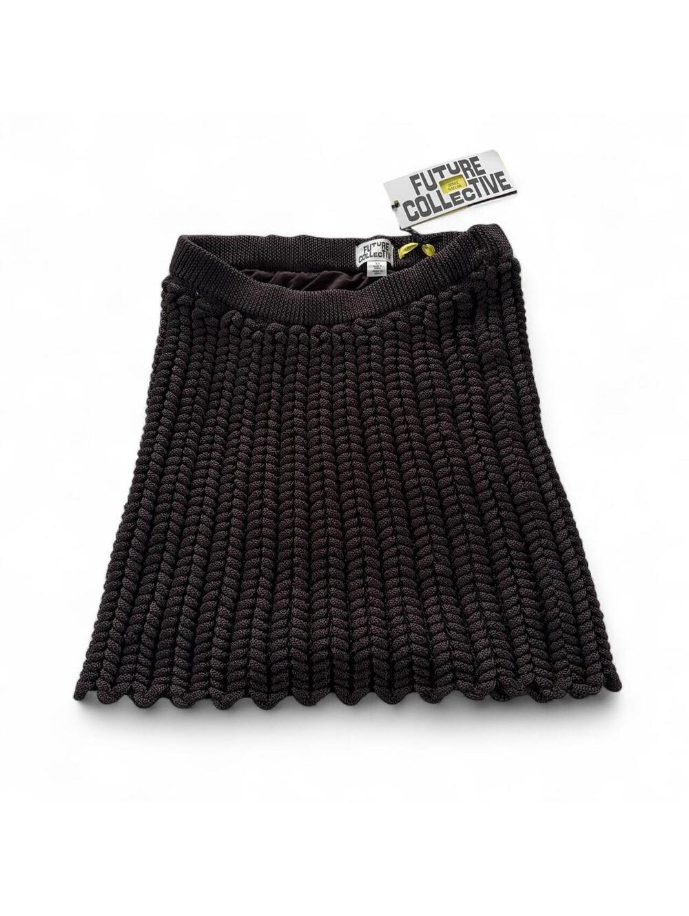 Future Collective x Jenee Naylor Black Textured Knit Skirt 🖤✨